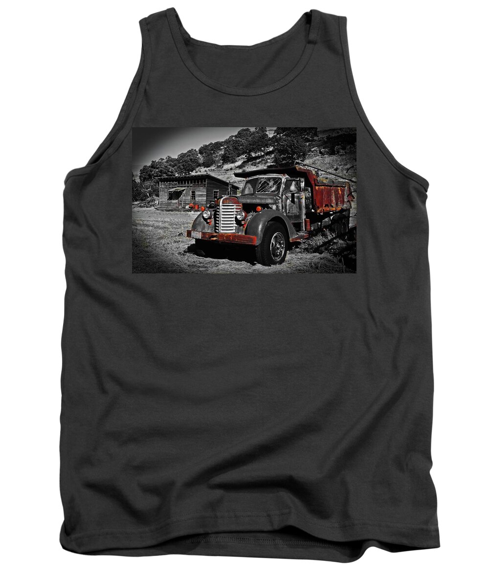  Tank Top featuring the digital art Old Dump Truck by Fred Loring