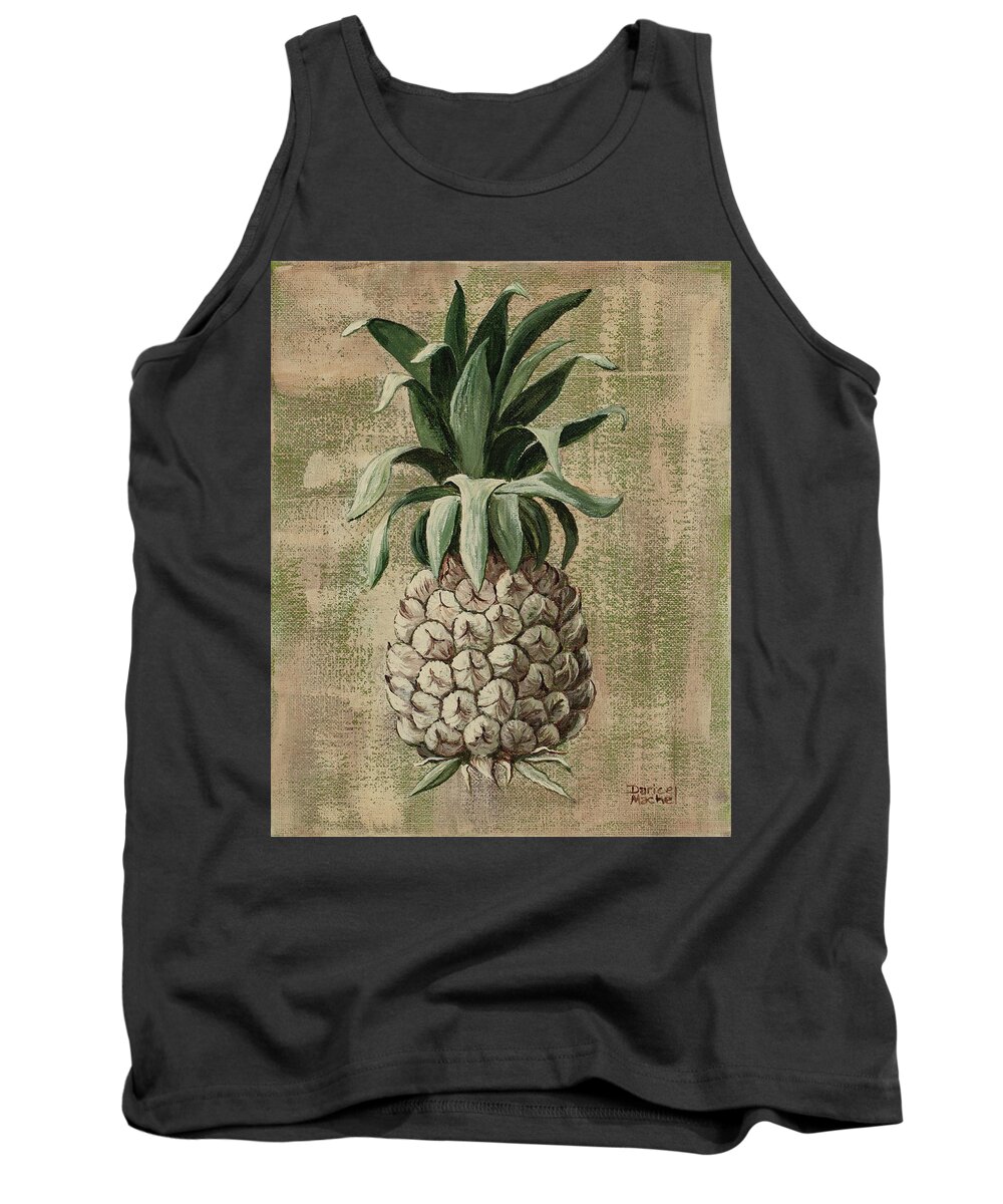 Pineapple Tank Top featuring the painting Old Fasion Pineapple 2 by Darice Machel McGuire