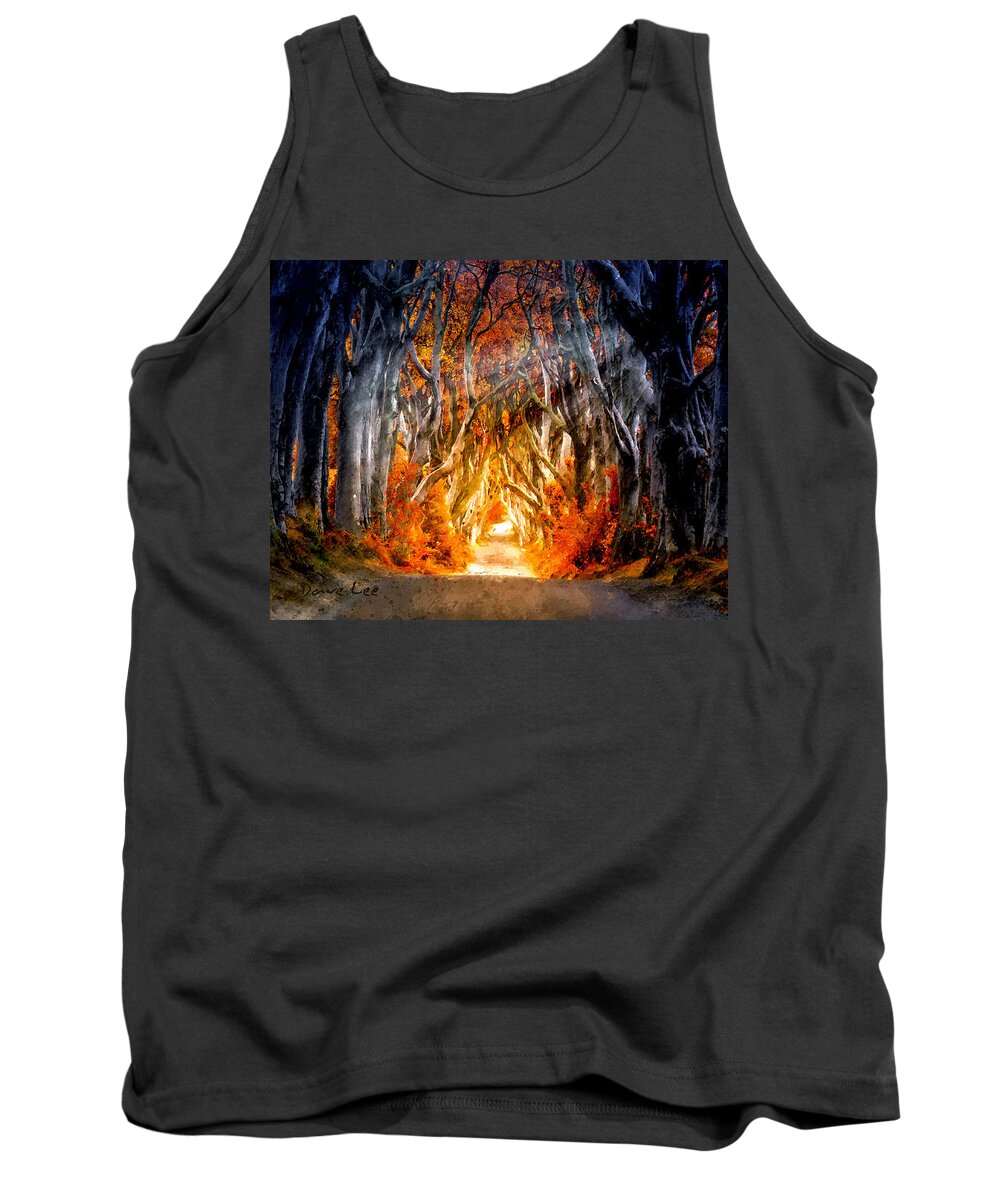 Road Tank Top featuring the digital art On The Road To Fall by Dave Lee