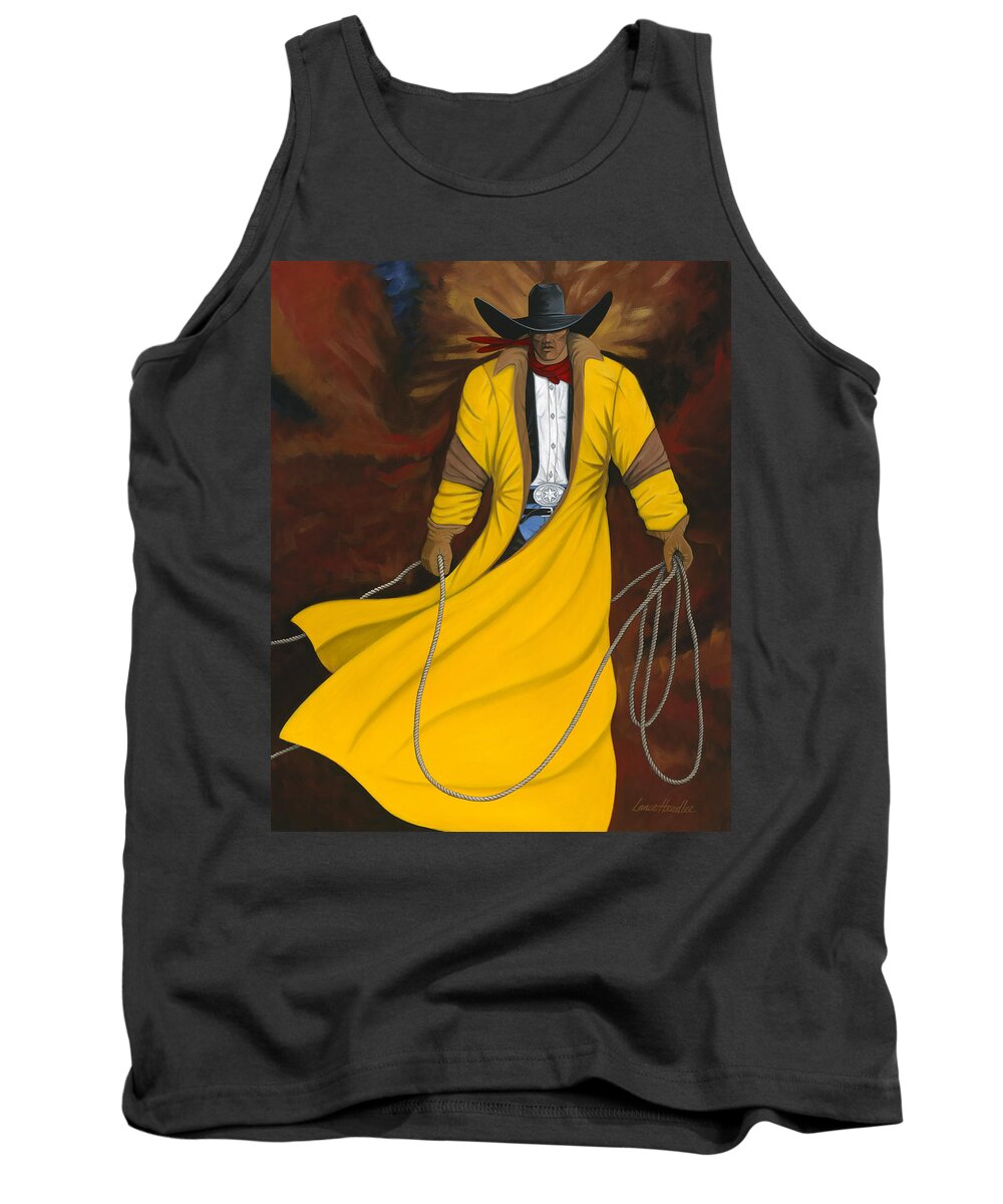 Arizona Western Art Tank Top featuring the painting One Cowboy by Lance Headlee