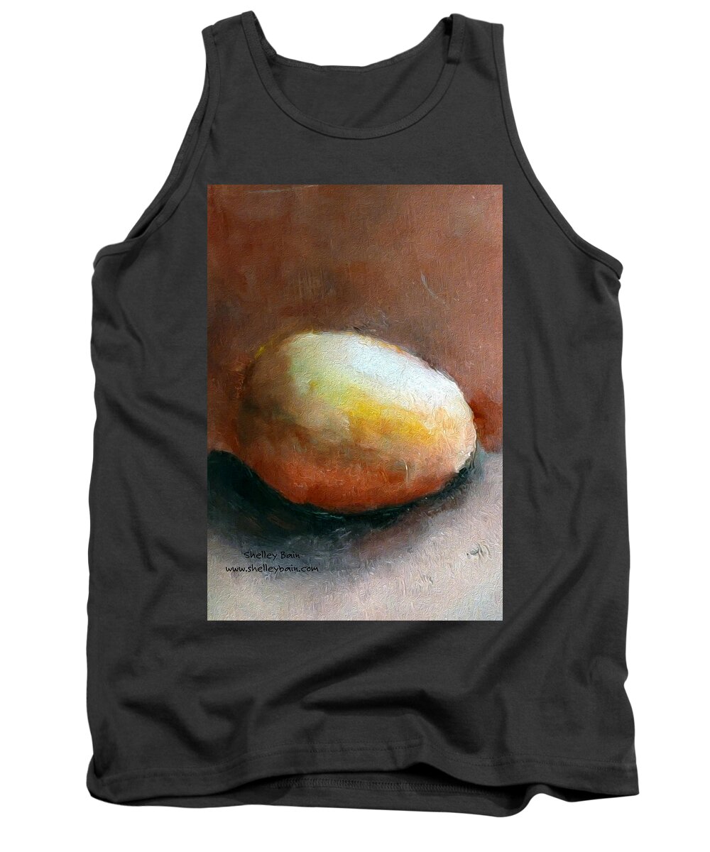 Oil Tank Top featuring the painting One Egg by Shelley Bain