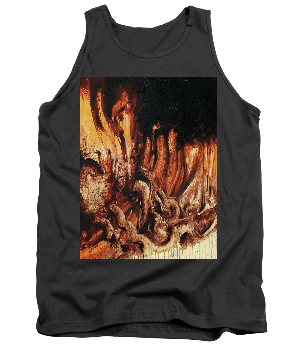 Nature Tank Top featuring the painting Organic Heat by Sv Bell