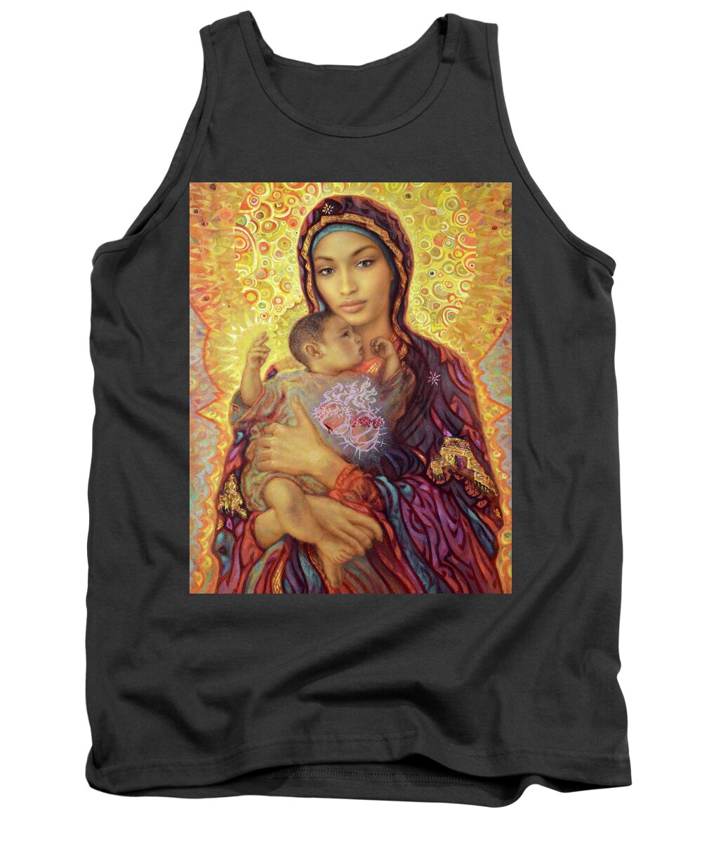 Our Lady Tank Top featuring the painting Our Lady of Kibeho by Smith Catholic Art