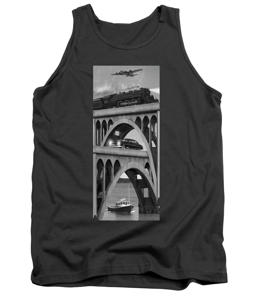 Trains Tank Top featuring the photograph Over and Under 21 by Mike McGlothlen