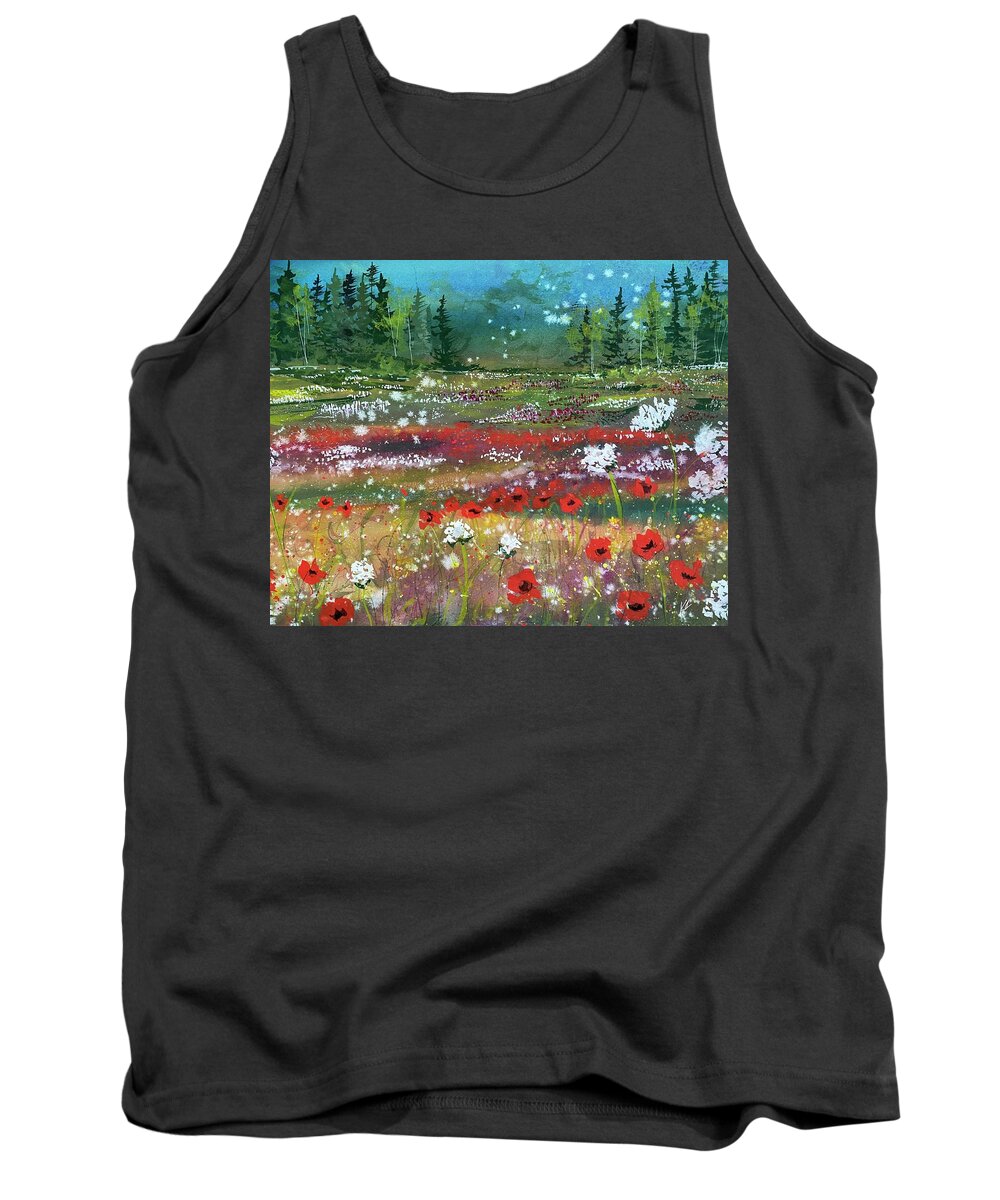 Watercolor Tank Top featuring the painting Over The Rainbow by Kellie Chasse