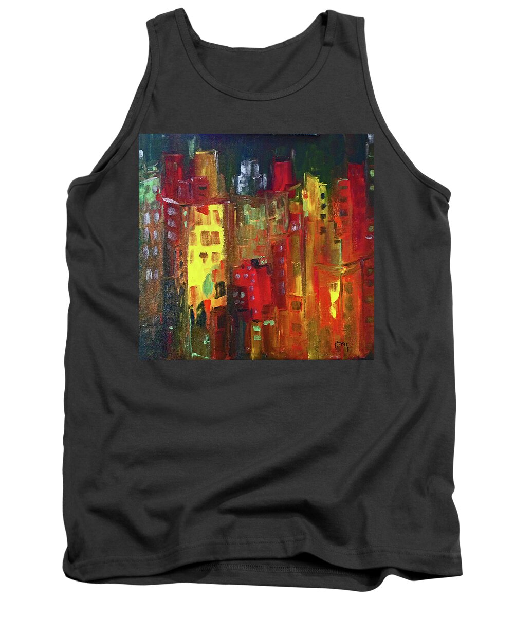 City Tank Top featuring the painting Paint it Red by Roxy Rich