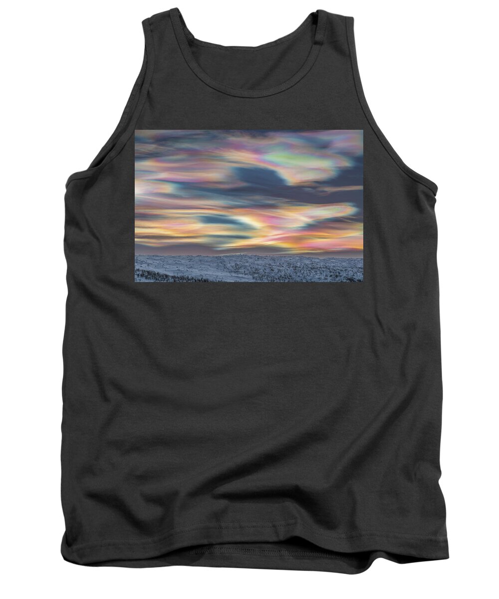 Finland Tank Top featuring the photograph Painting the sky by Thomas Kast