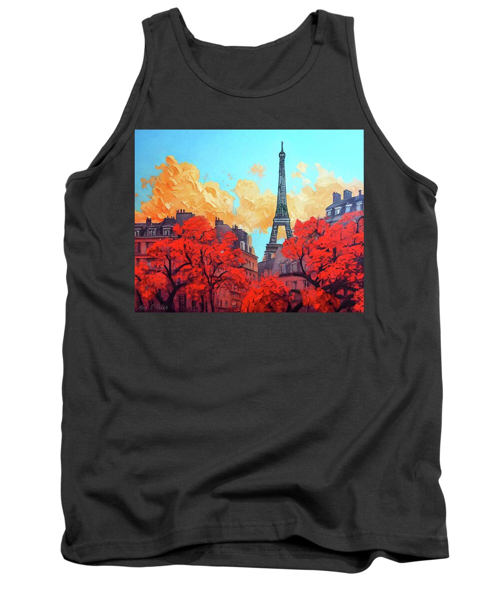 Autumn Tank Top featuring the digital art Paris - Autumn Afternoon by Mark Tisdale