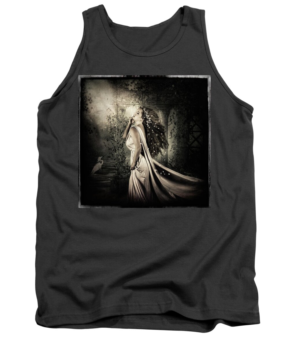 Maiden Tank Top featuring the digital art Passion by Maggy Pease