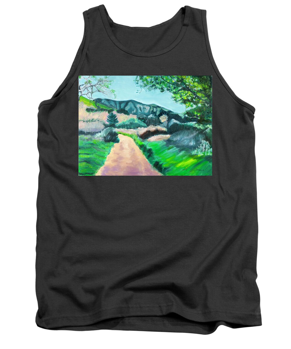 Landscape Tank Top featuring the painting Path to the Mountain by Santana Star