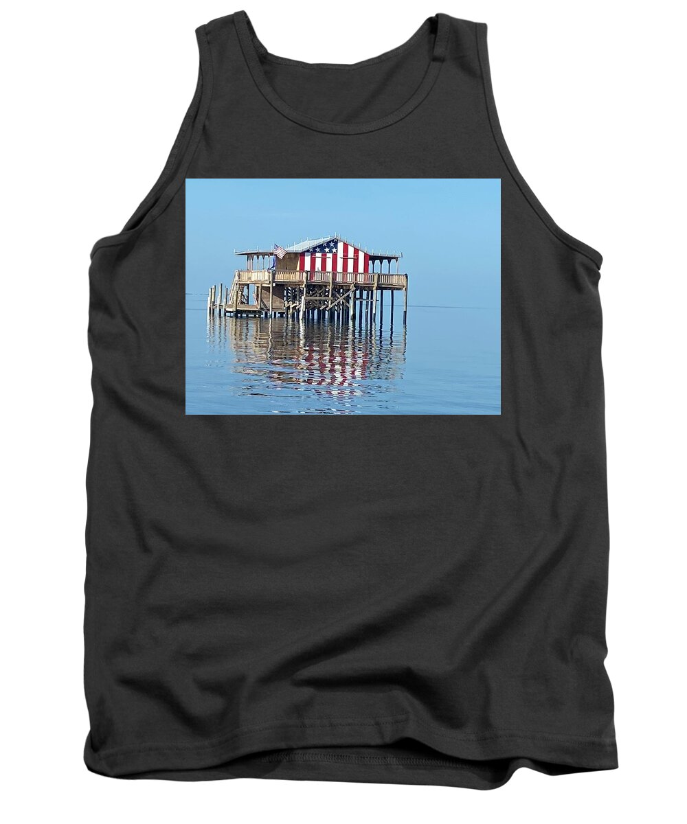 Water Tank Top featuring the photograph Patriotic Reflection by Rick Redman