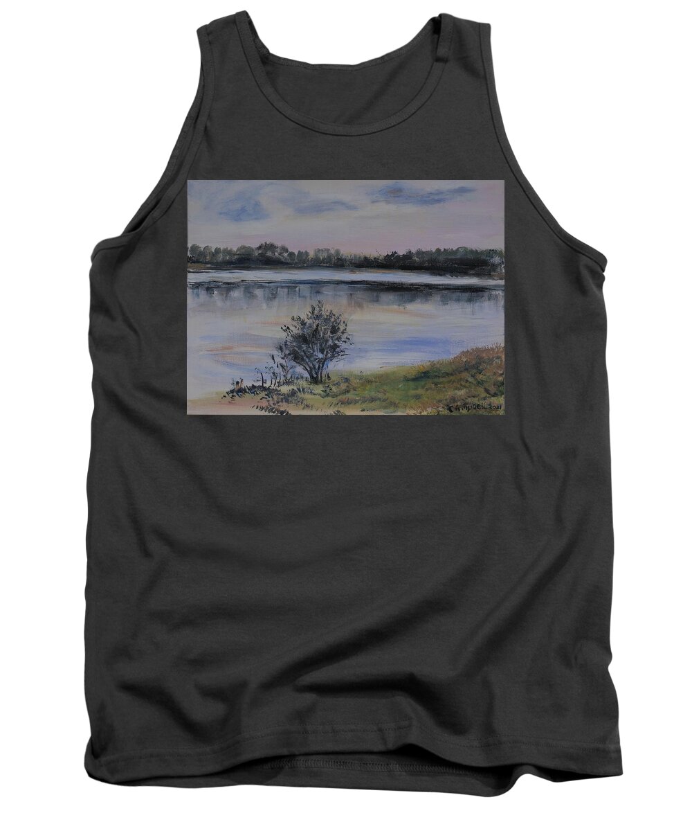 Plein Air Tank Top featuring the painting Peace Like a River by Helen Campbell