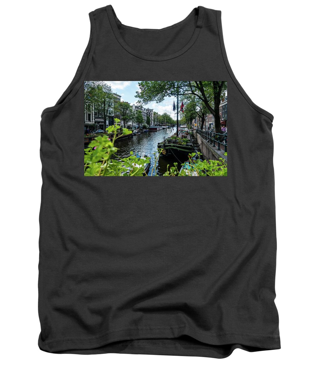 Amsterdam Canal Tank Top featuring the photograph Peaceful Canal by Marian Tagliarino