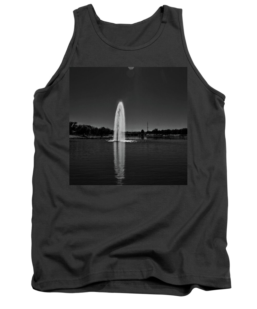 Fountain Tank Top featuring the photograph Pecos Reflection by George Taylor