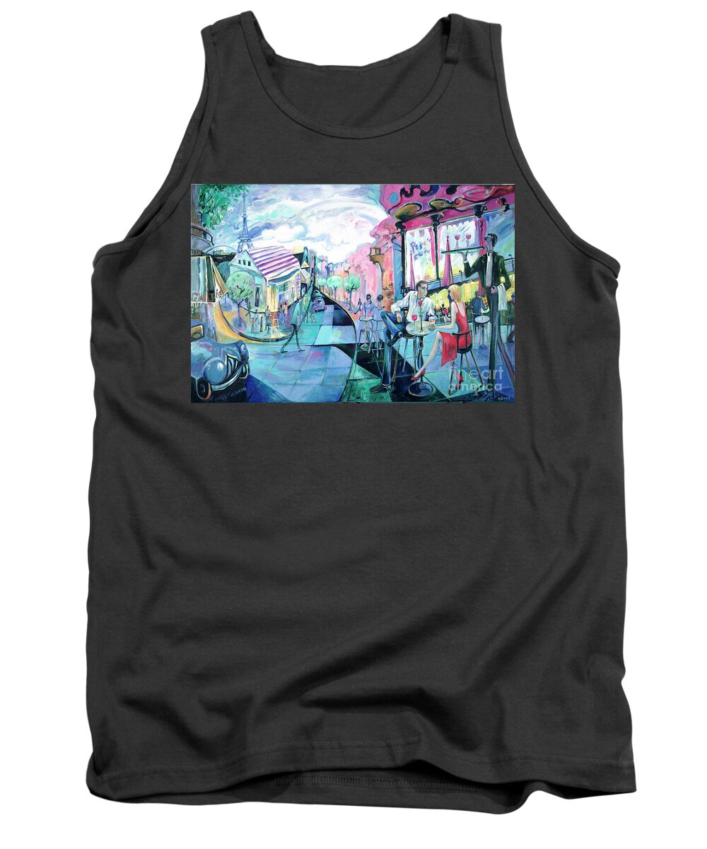 Pepe's Tank Top featuring the painting Pepe's Place by Cherie Salerno