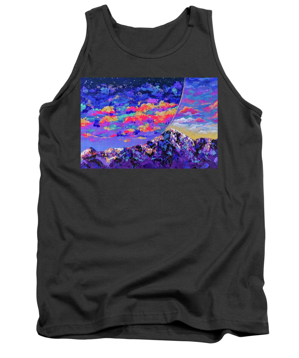 Landscape Tank Top featuring the painting Perceived Reality Fragment by Ashley Wright