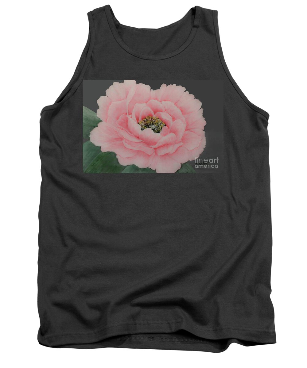 Peony Tank Top featuring the painting Perfectly Pink by Shirley Dutchkowski