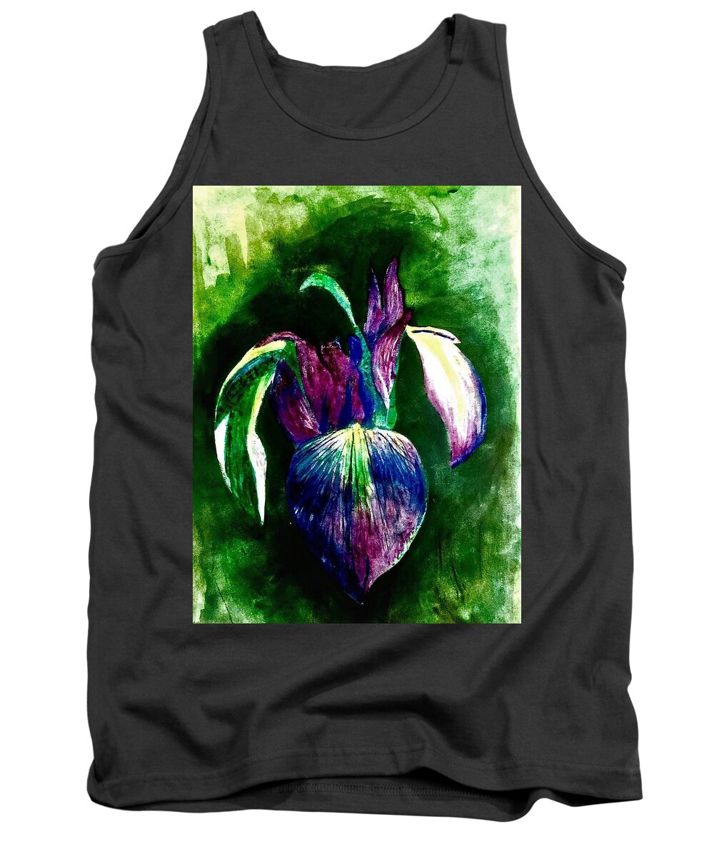 Patal Tank Top featuring the painting Petals. by Khalid Saeed