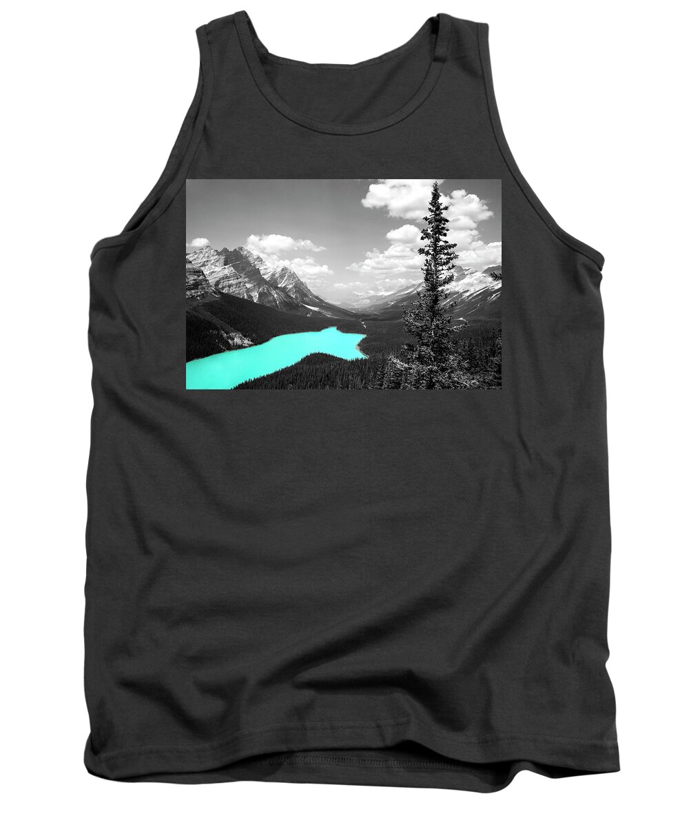  Tank Top featuring the photograph Peyto Lake in Selective Color by Nicola Nobile