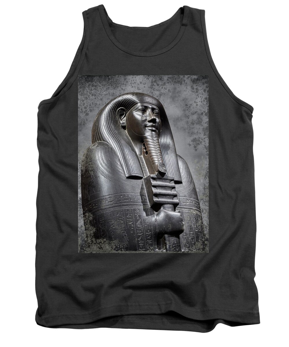 Ancient Egyptian Sarcophagus Tank Top featuring the sculpture The After life - Photo of Ancient Egyptian Sarcophagus of Ibi #1 by Paul E Williams
