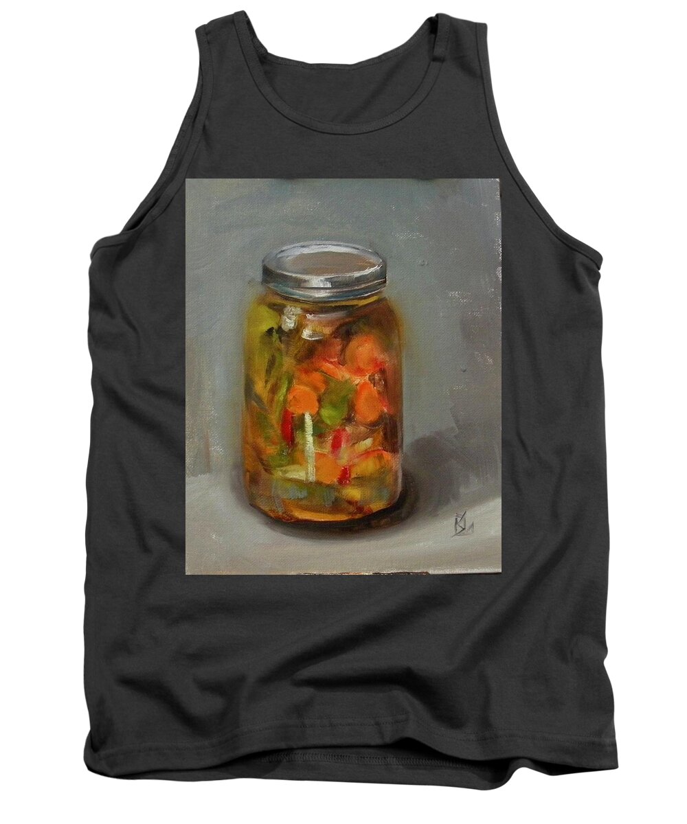 Pickles Tank Top featuring the painting Pickled veggies by Lee Stockwell