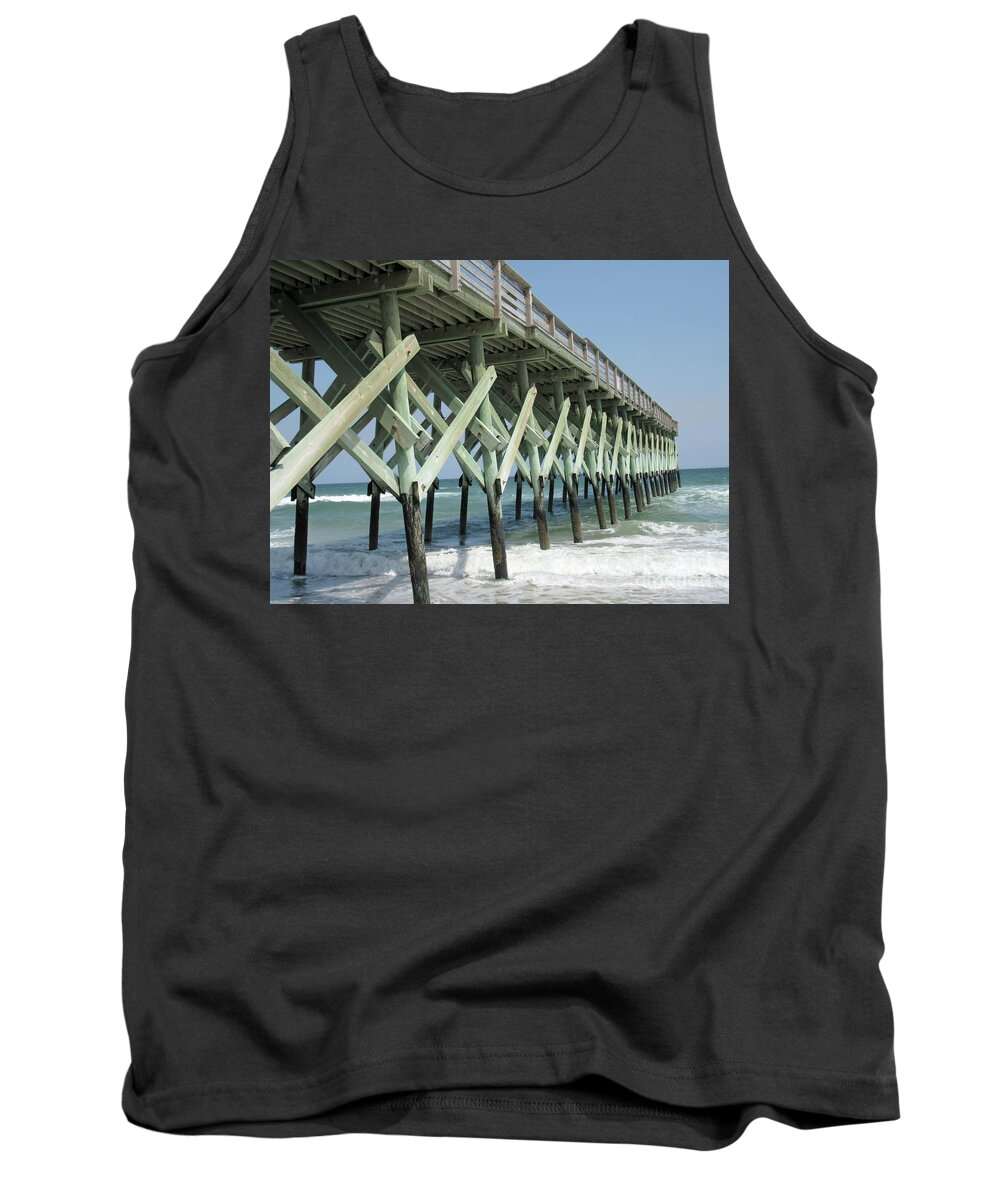 Pier Tank Top featuring the photograph Pier Strength by Roberta Byram
