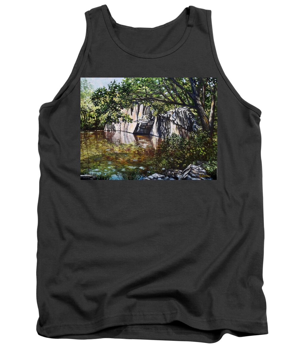 Rockport Tank Top featuring the painting Pine Pit, Rockport, MA by Eileen Patten Oliver