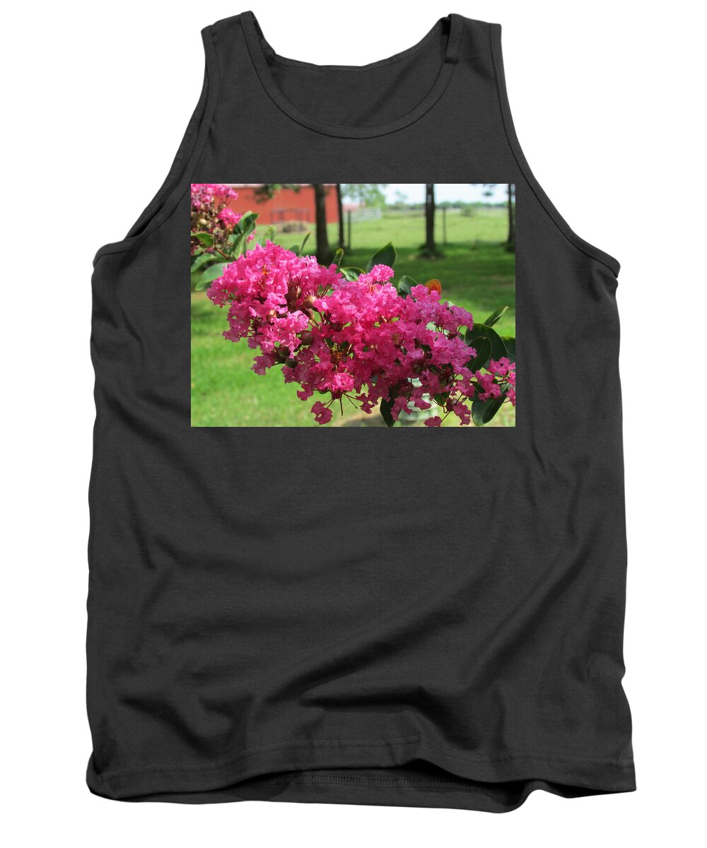 Floral Tank Top featuring the photograph Pink Crepe Myrtle by Tambra Nicole Kendall