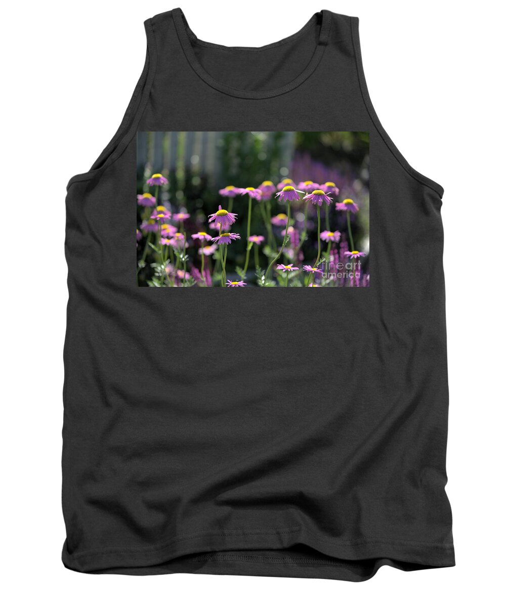 Daisy Tank Top featuring the photograph Pink Daisy Patch by Kae Cheatham