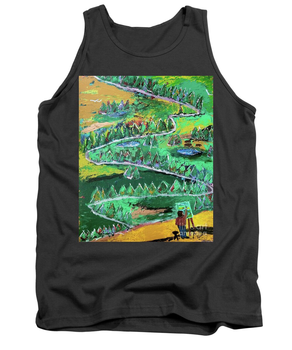  Tank Top featuring the painting Plein Air Painter by Mark SanSouci