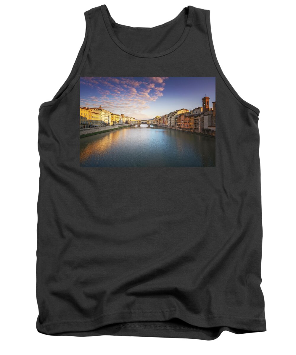 Ponte Tank Top featuring the photograph Ponte Vecchio bridge and Arno river in Florence. Italy by Stefano Orazzini