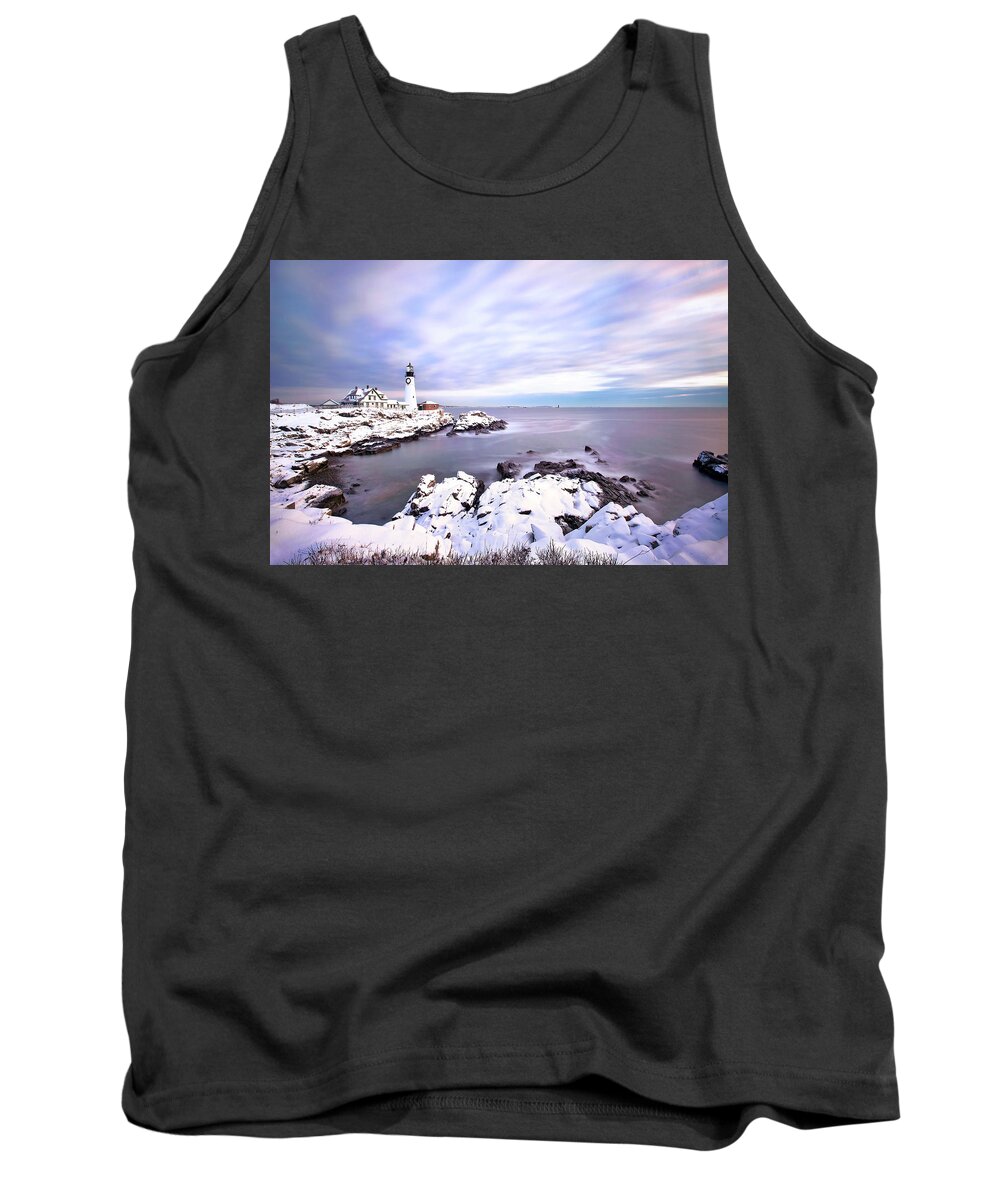 Portland Tank Top featuring the photograph Portland Head Light by Eric Gendron