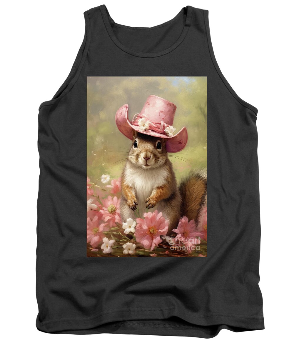 Squirrel Tank Top featuring the painting Precious Pinky by Tina LeCour