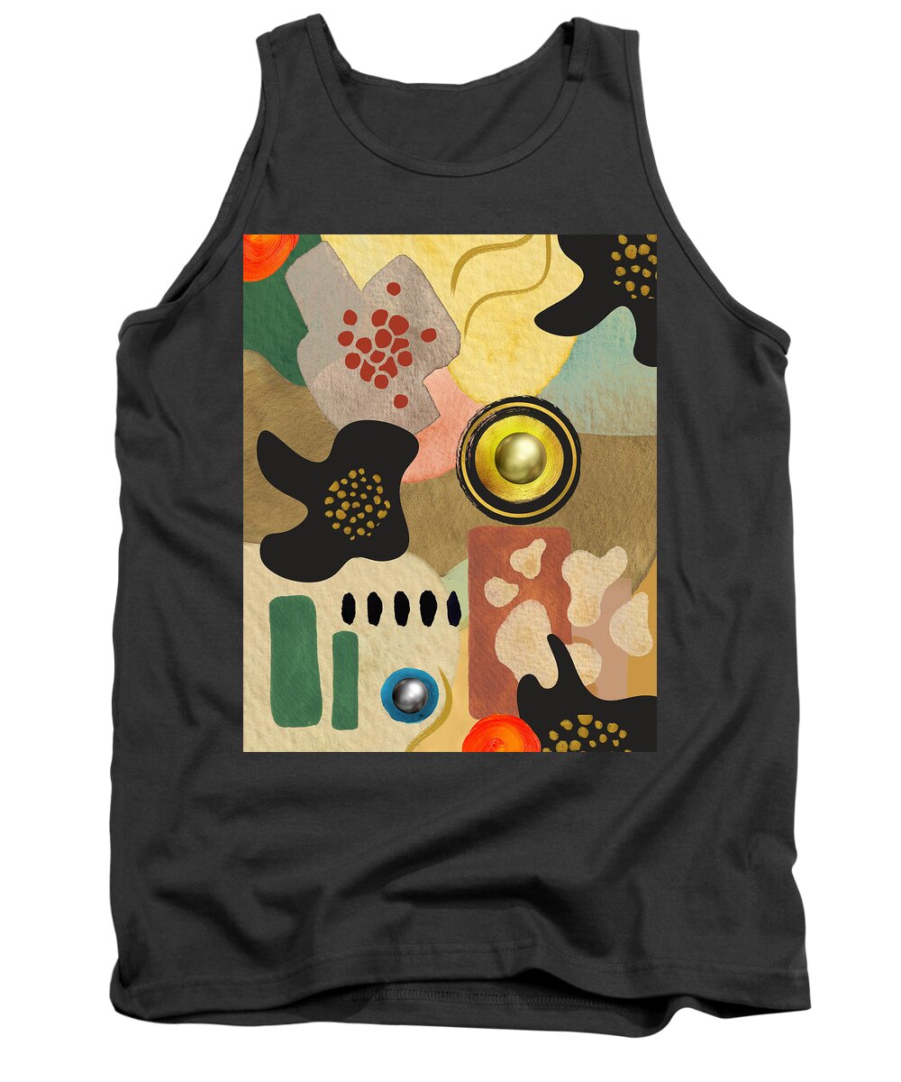 Contemporary Art Tank Top featuring the mixed media Press Play by Canessa Thomas