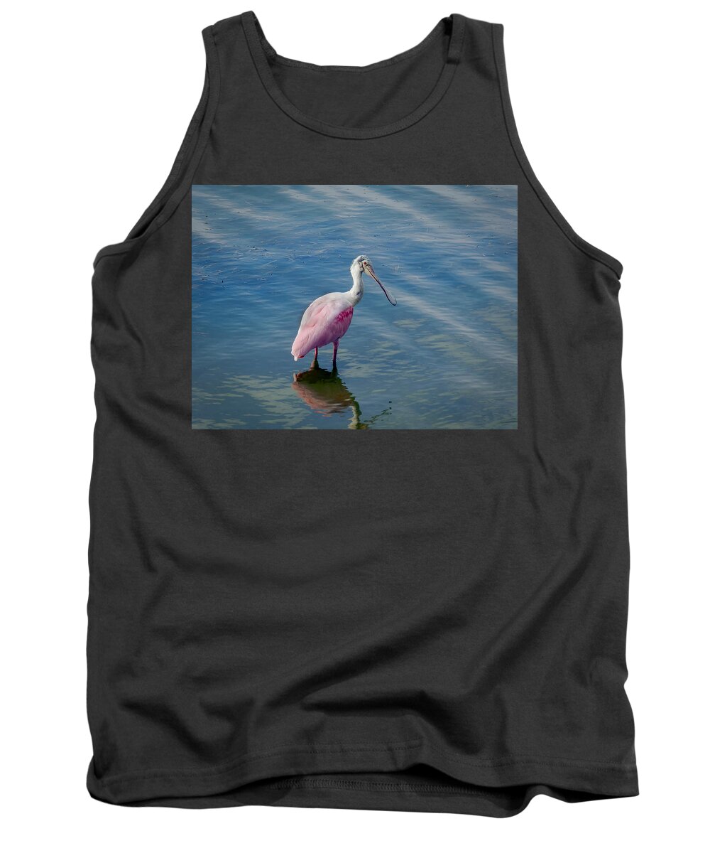 Spoonbill Tank Top featuring the photograph Pretty in Pink by Laura Putman