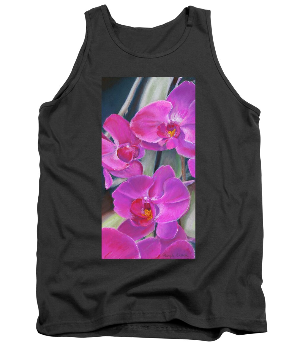 Orchids Tank Top featuring the pastel Pretty in Pink by MaryJo Clark