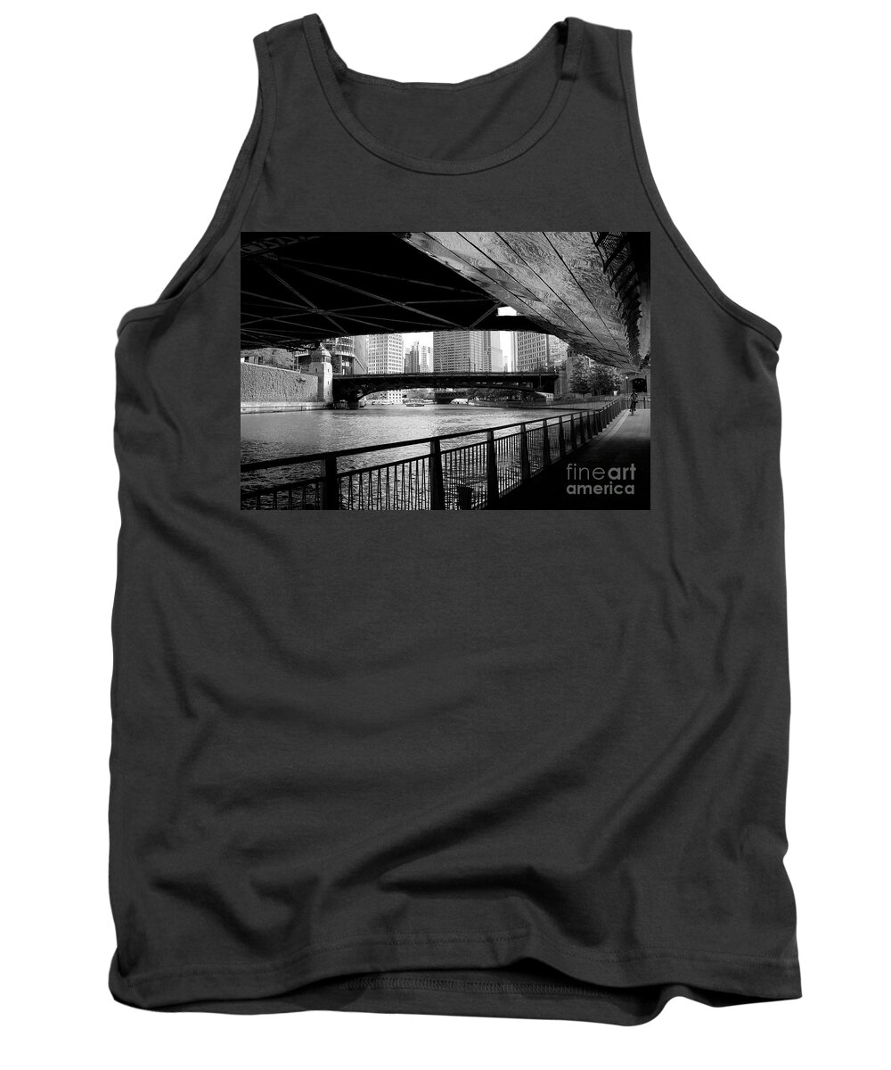 Chicago Tank Top featuring the photograph River view of Chicago by Manuela's Camera Obscura