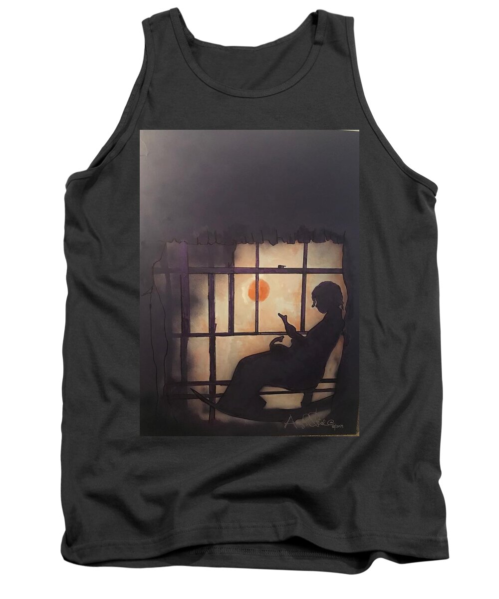  Tank Top featuring the painting Purple by Angie ONeal