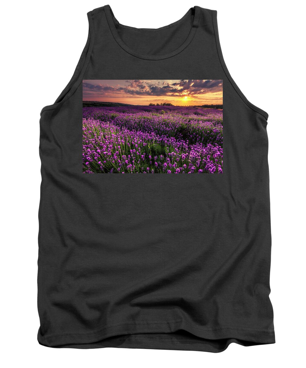 Bulgaria Tank Top featuring the photograph Purple Sea by Evgeni Dinev