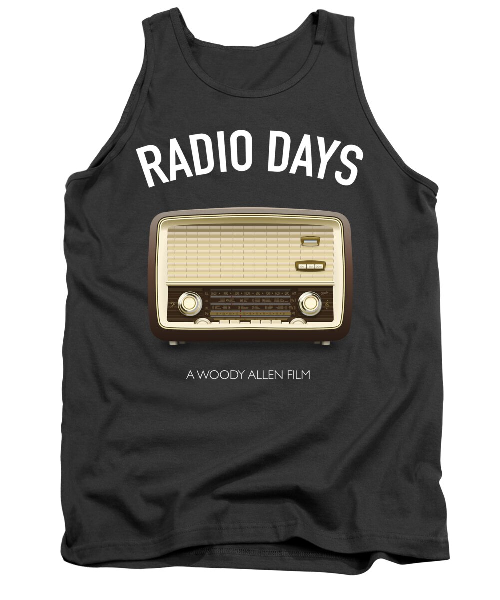 Radio Days Tank Top featuring the digital art Radio Days - Alternative Movie Poster by Movie Poster Boy