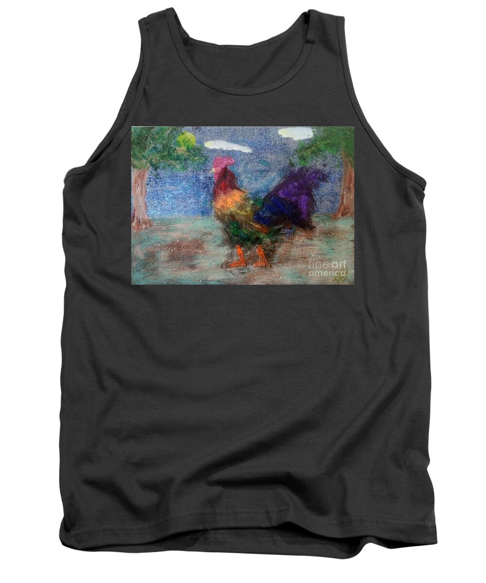 Lgbtq Tank Top featuring the mixed media Rainbow Cock by David Westwood