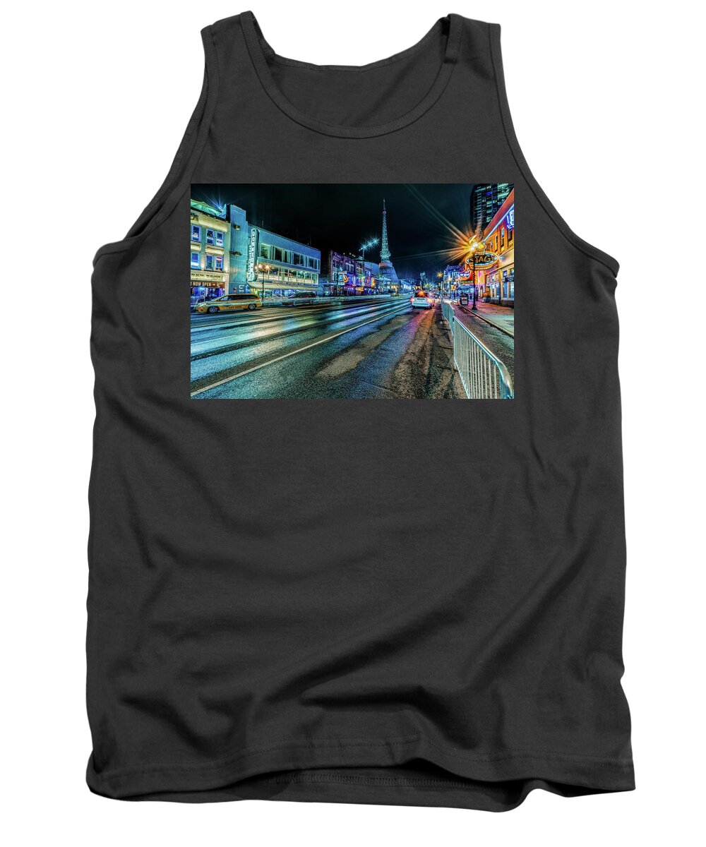 Nashville Tank Top featuring the photograph Rainy Night In Nashville Tennessee by Dave Morgan