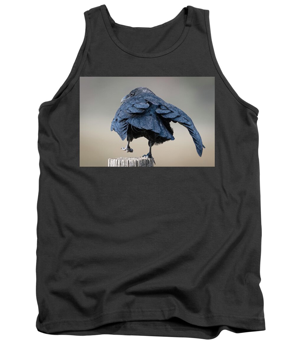Raven Tank Top featuring the photograph Raven Dance by Mary Hone