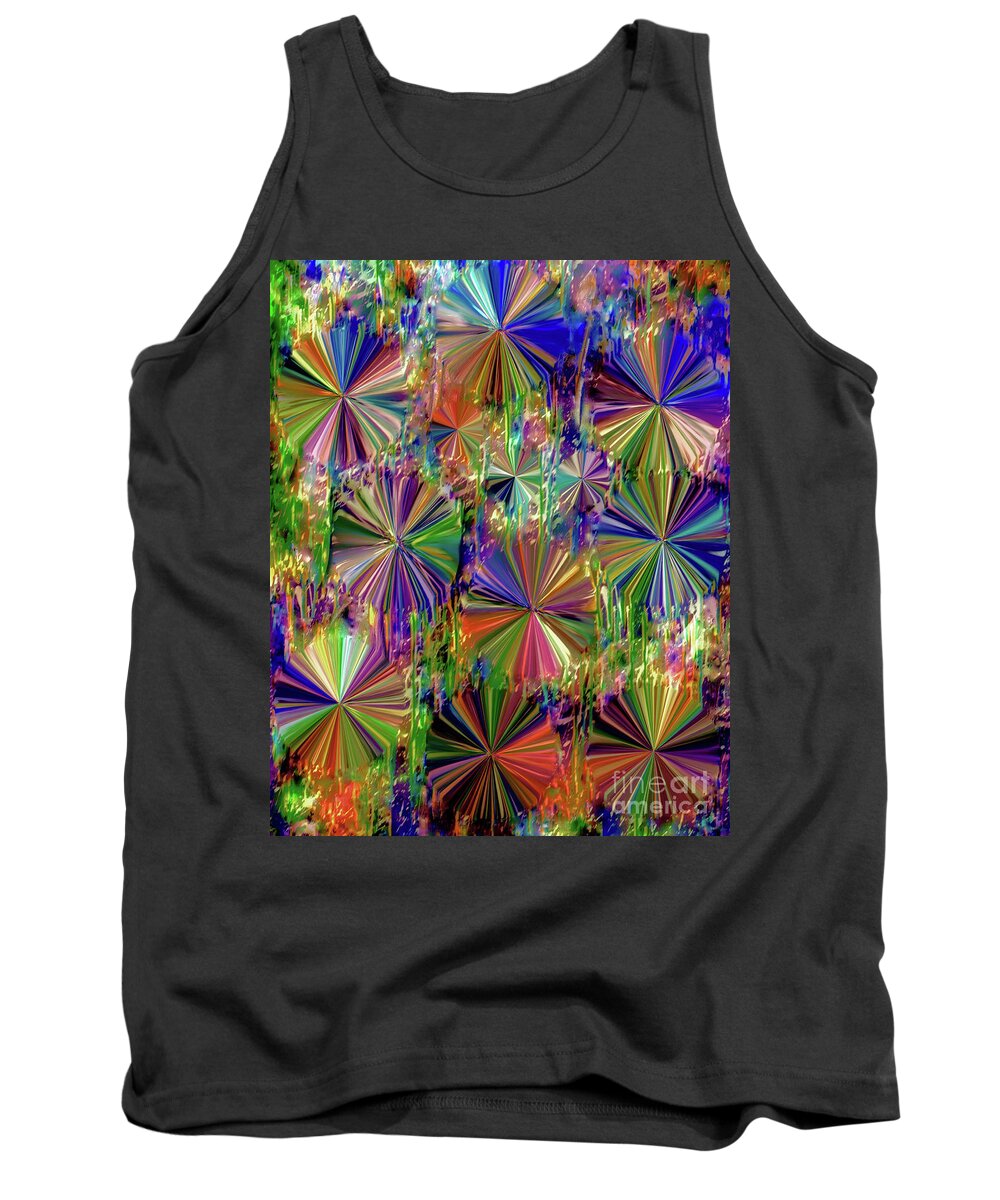A-fine-art Tank Top featuring the painting Razzle Dazzle Flowers 10 by Catalina Walker