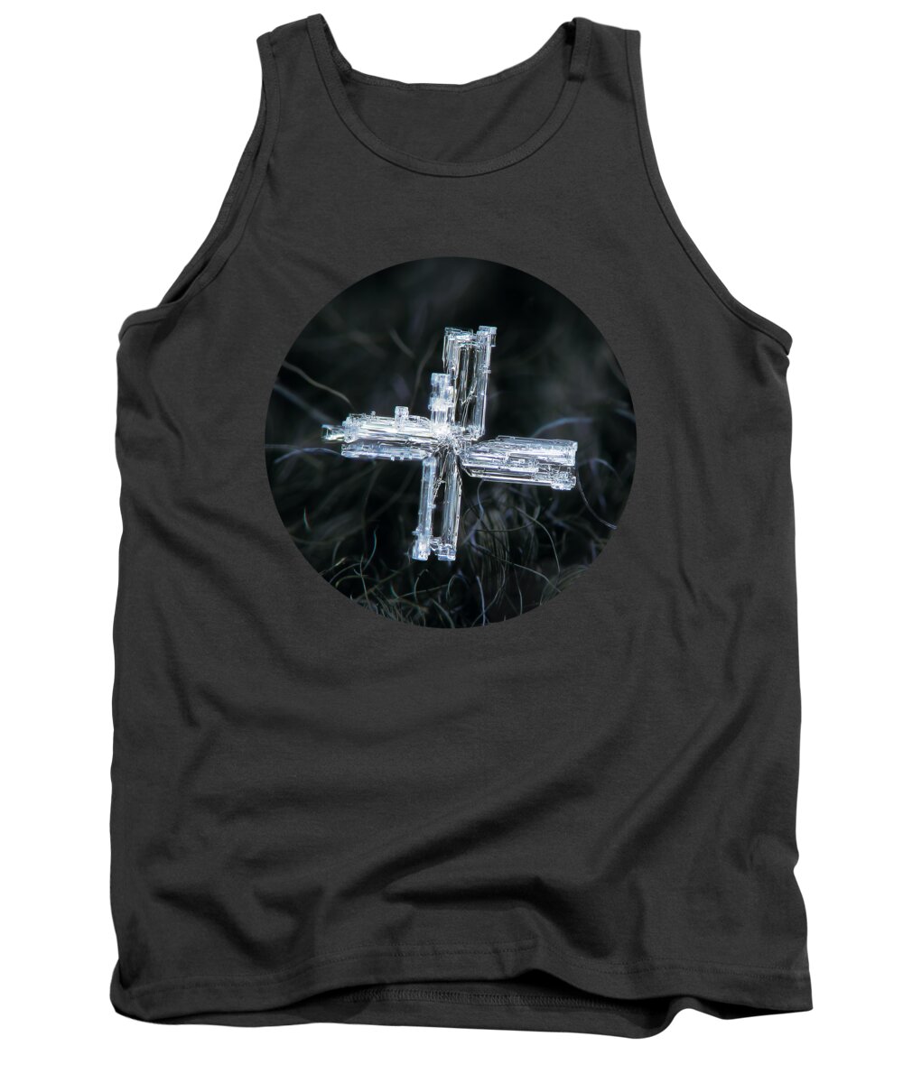 Snowflake Tank Top featuring the photograph Real snowflake 2020-01-28_2 by Alexey Kljatov