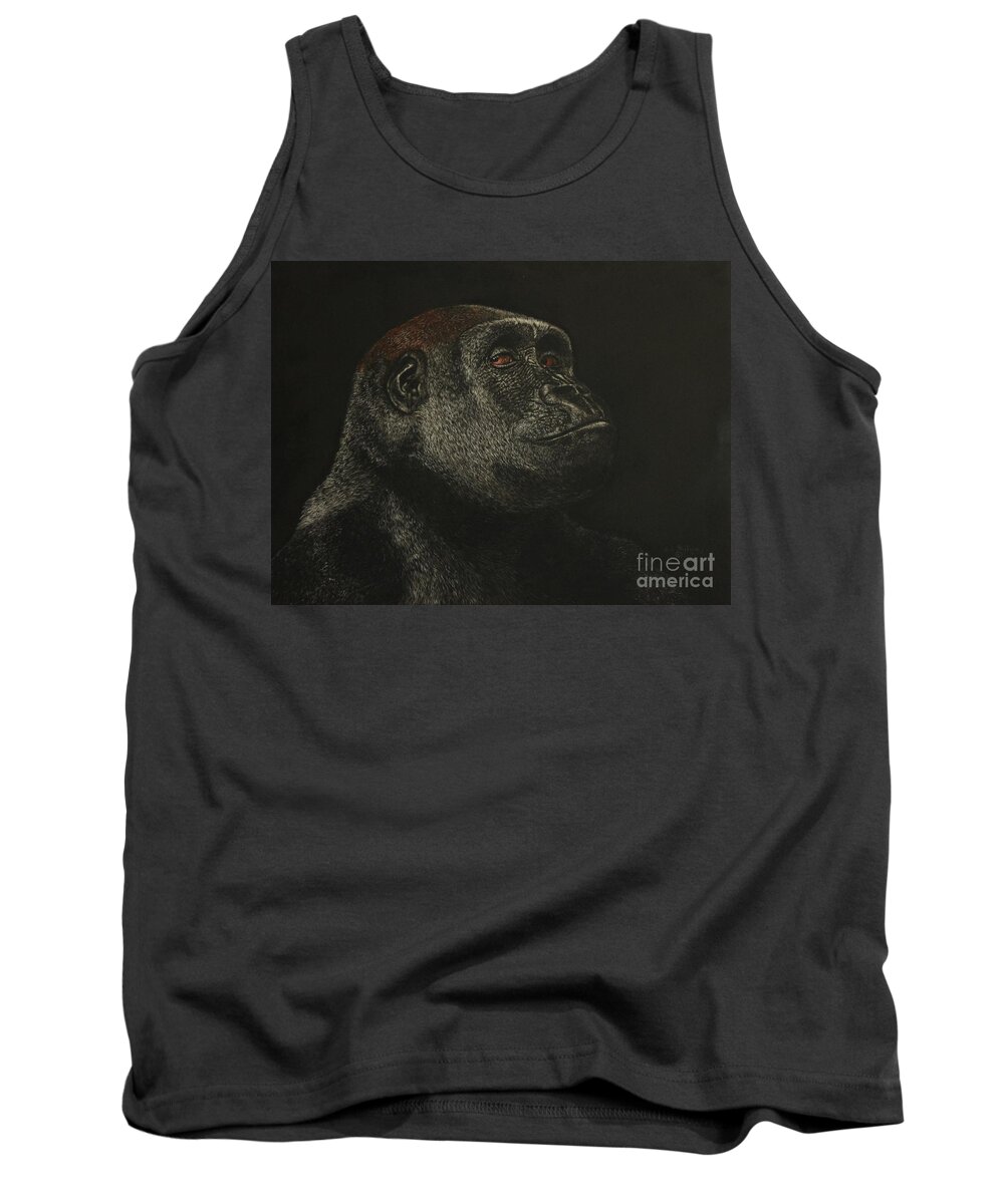 Gorilla Tank Top featuring the painting Really ? by Bob Williams