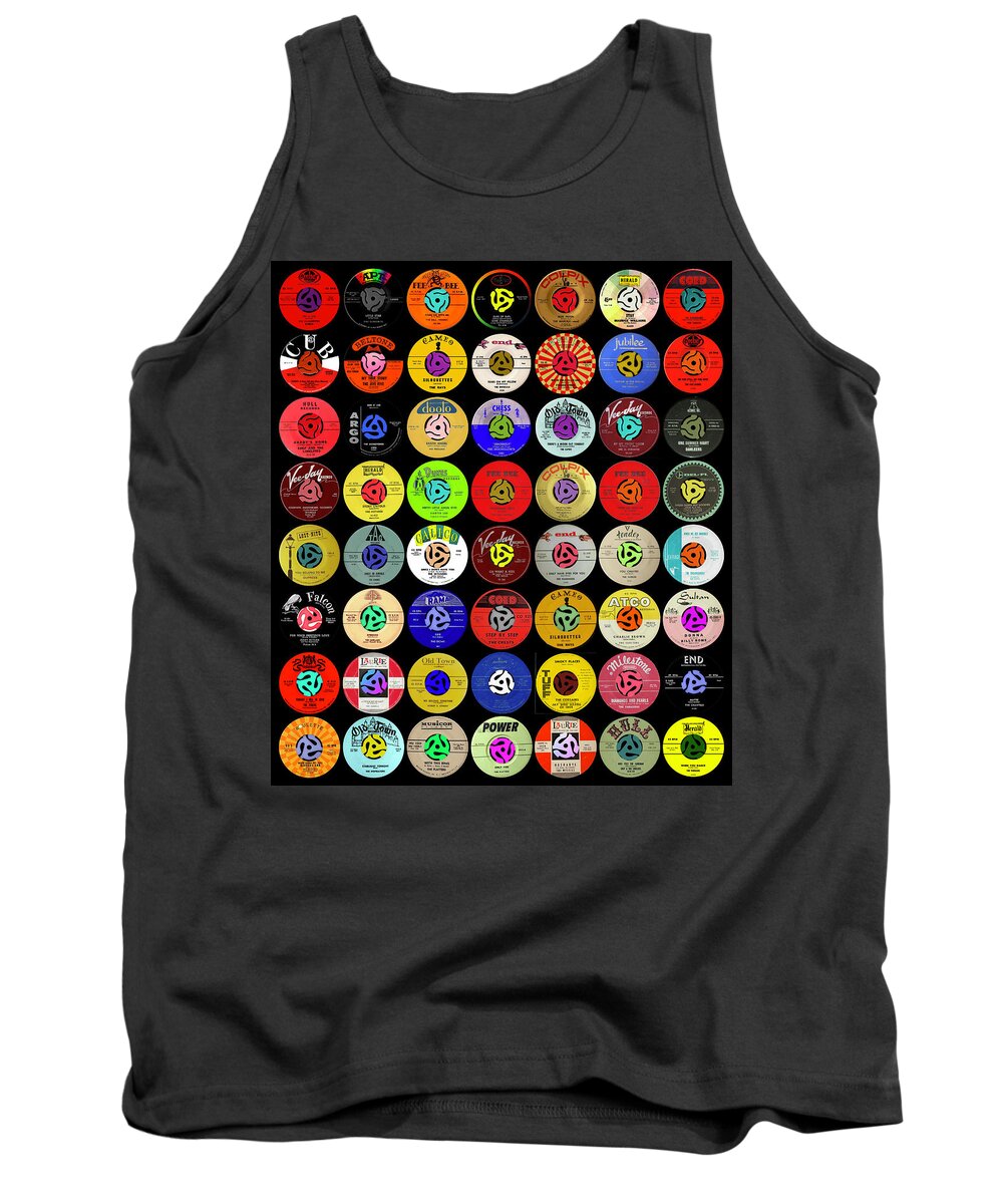 Album Covers Tank Top featuring the mixed media Record Lables of the Doo Wop Generation by Pheasant Run Gallery