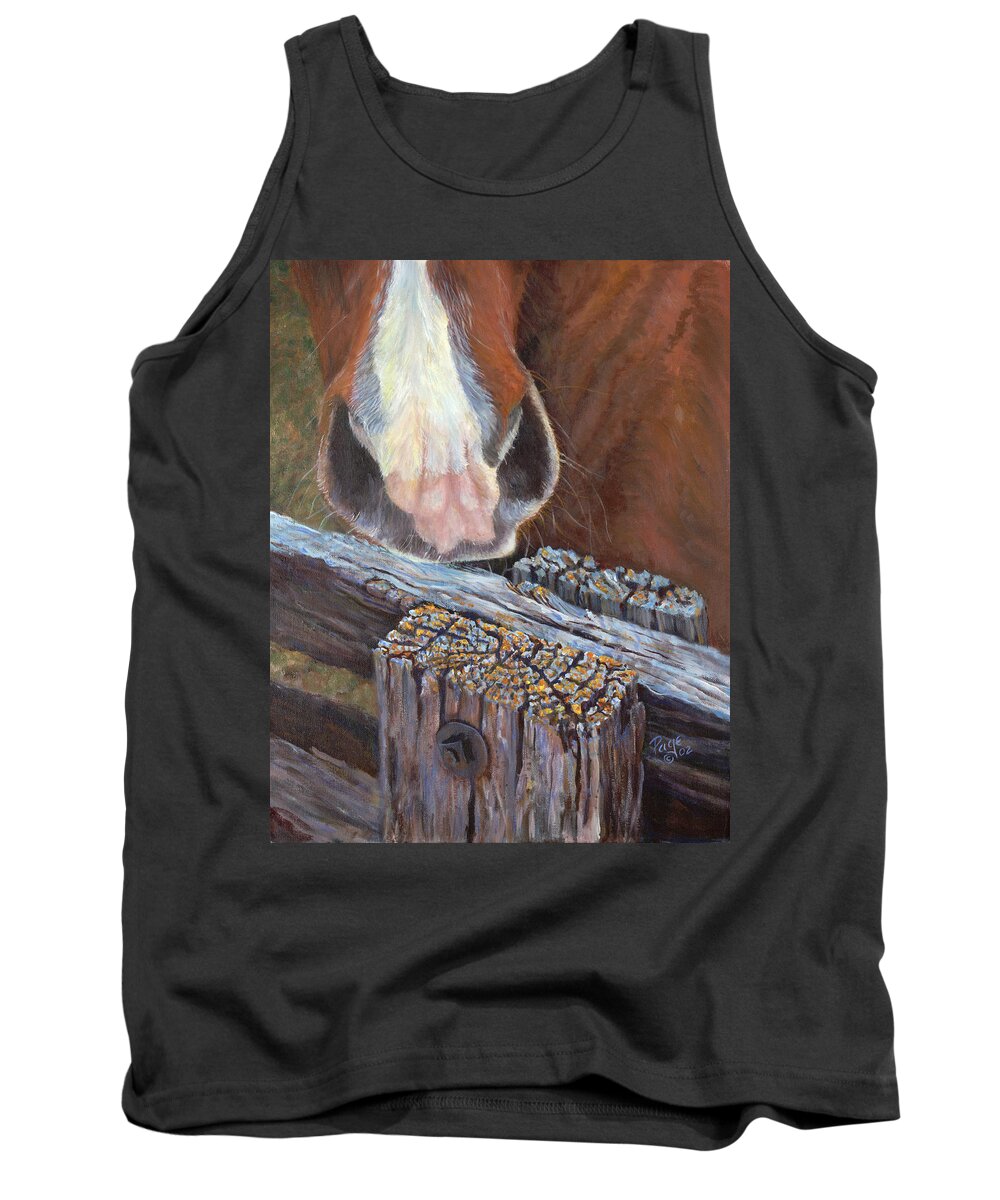 Horse Tank Top featuring the painting Rhoda Knows by Page Holland