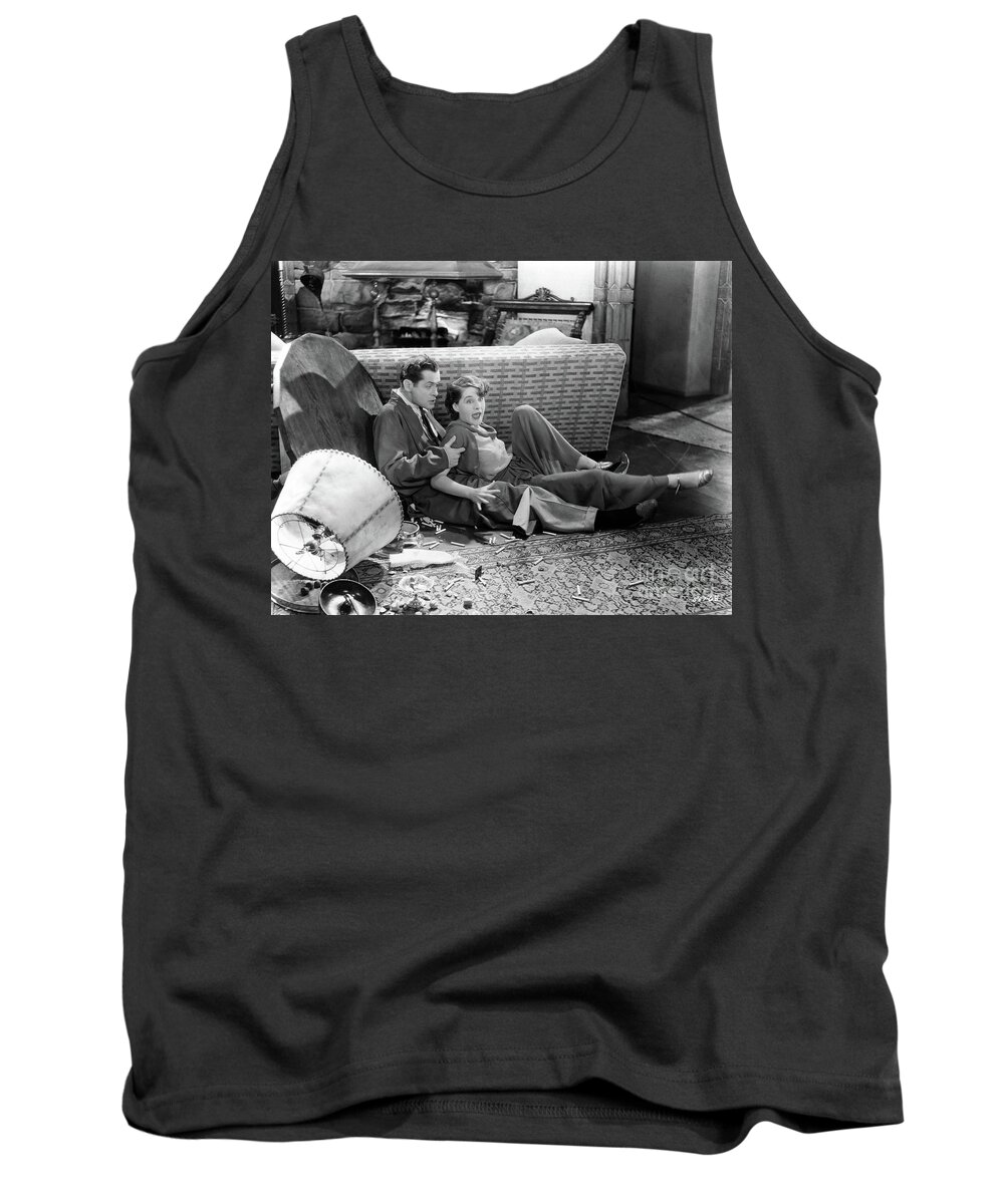Robert Montgomery Tank Top featuring the photograph Robert Montgomery Norma Shearer Private Lives 1931 by Sad Hill - Bizarre Los Angeles Archive