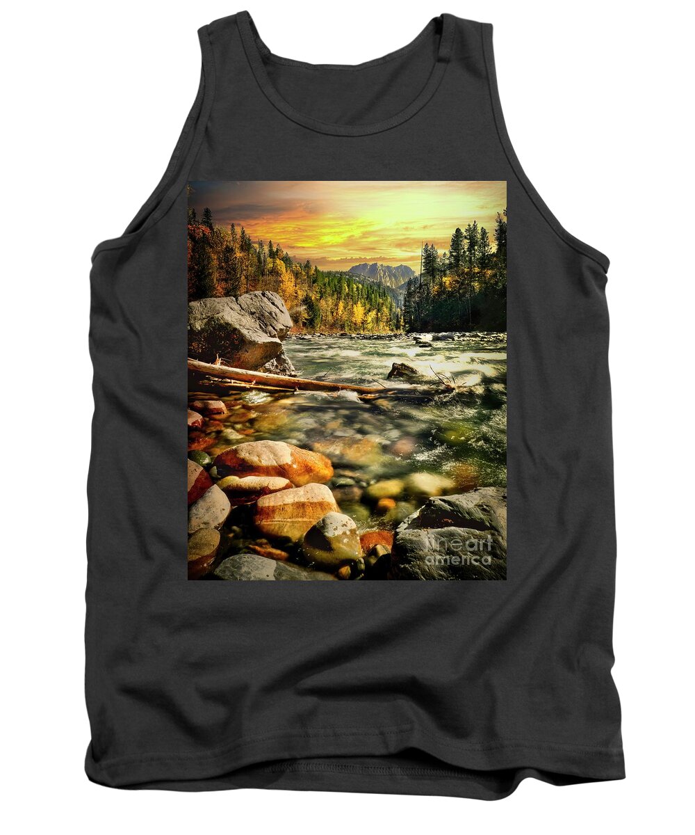 Sunset Tank Top featuring the photograph Rocky Mountain Sunset by Thomas Nay